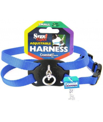 Coastal Pet Size Right Nylon Adjustable Harness - Blue - Small (Girth Size 18in. -24in. )