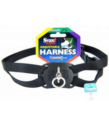 Coastal Pet Size Right Nylon Adjustable Harness - Black - Medium (Girth Size 24in. -30in. )