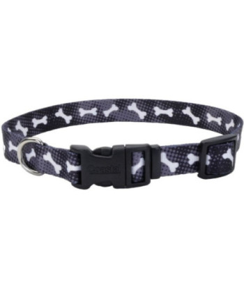 Coastal Pet Styles Nylon Adjustable Dog Collar Black Bones 1in.  W x 18-26in.  Long - 1 count