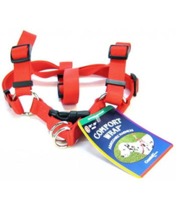 Tuff Collar Comfort Wrap Nylon Adjustable Harness - Red - Large (Girth Size 26in. -40in. )