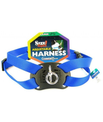Coastal Pet Size Right Nylon Adjustable Harness - Blue - Large (Girth Size 28in. -36in. )