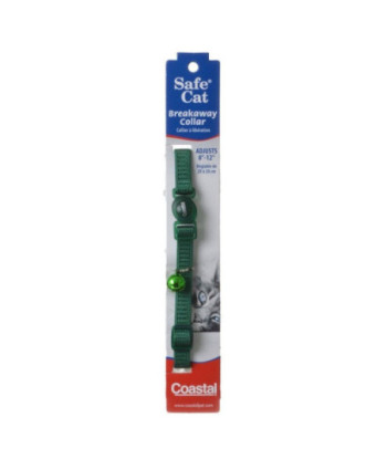 Coastal Pet Safe Cat Nylon Adjustable Breakaway Collar - Hunter Green - 8in.-12in. Neck