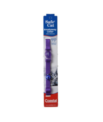 Coastal Pet Safe Cat Nylon Adjustable Breakaway Collar - Purple - 8in.-12in. Neck