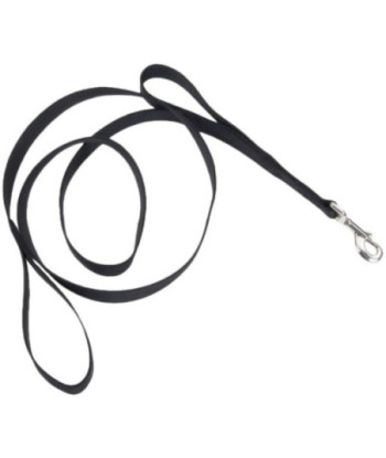 Loops 2 Double Nylon Handle Leash - Black - 6in.  Long x 1in.  Wide