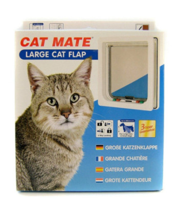 Cat Mate 4-Way Locking Self Lining Door-Large Cat Small Dog - 9.5in. H x 2.25in. W x 11.4in. D