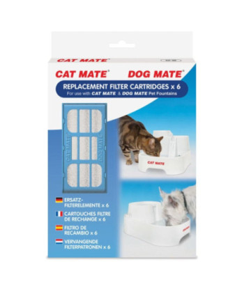Cat Mate Replacement Filter Cartridge for Pet Fountain - 6 Count
