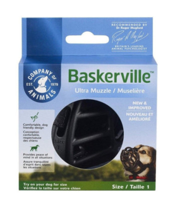 Baskerville Ultra Muzzle for Dogs - Size 1 - Dogs 10-15 lbs - (Nose Circumference 8.6in. )