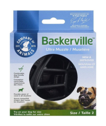 Baskerville Ultra Muzzle for Dogs - Size 2 - Dogs 12-25 lbs - (Nose Circumference 10.5in. )